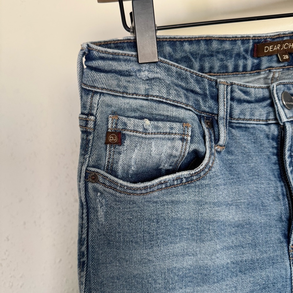 Dear John Flare Patchwork Distressed Blue Jeans s… - image 7